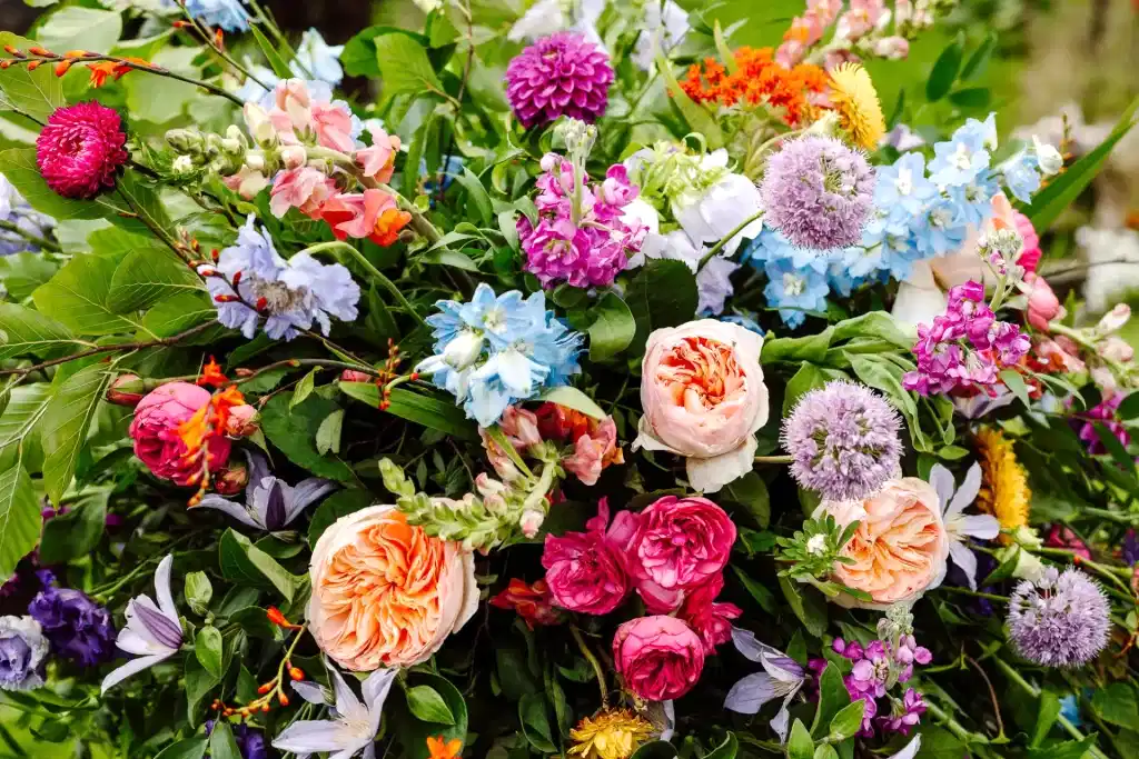 colourful-wedding-flowers-by-daisy-lane a large and vibrant collection of flowers
