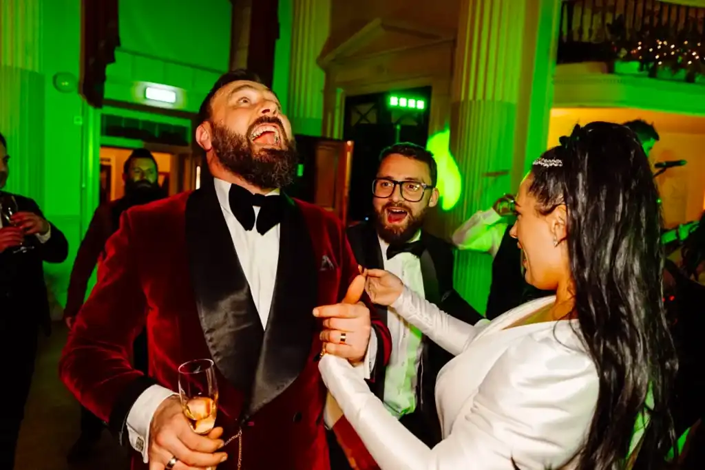 groom-partying-wedding-disco-roman-baths
