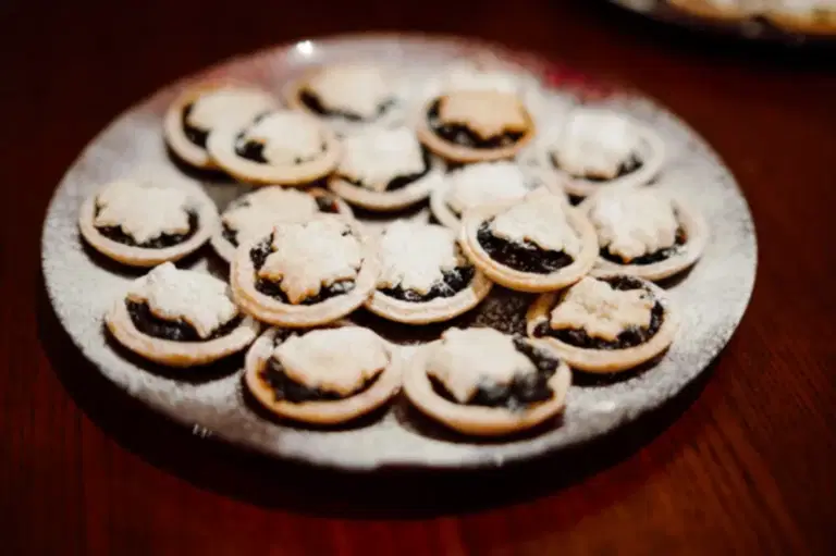 Christmas wedding mince pies on a tray