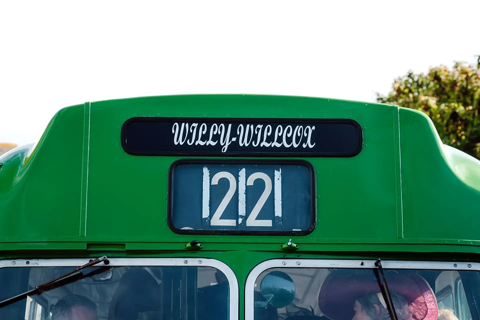bus destination sign with bride and grooms name on it